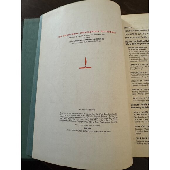 Vintage World Book Encyclopedia Dictionary Set A-K & L-Z Thorndike Barnhart 1963 - Picture 5 of 11